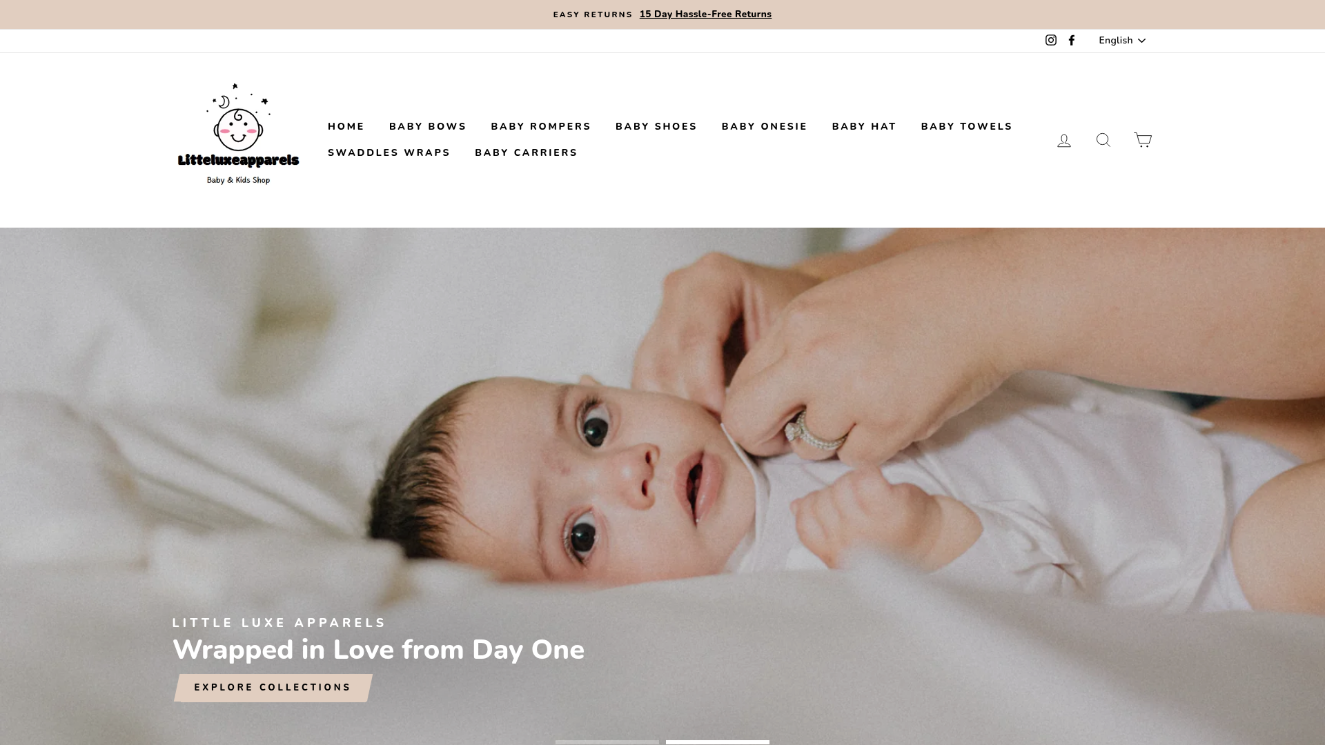 Little Luxe Apparels baby clothing Shopify storefront